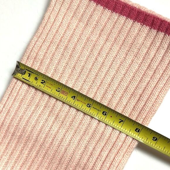NWOT COACH Wool Rayon Angora Cashmere Blend Pink Rib Knit Scarf - Picture 6 of 6